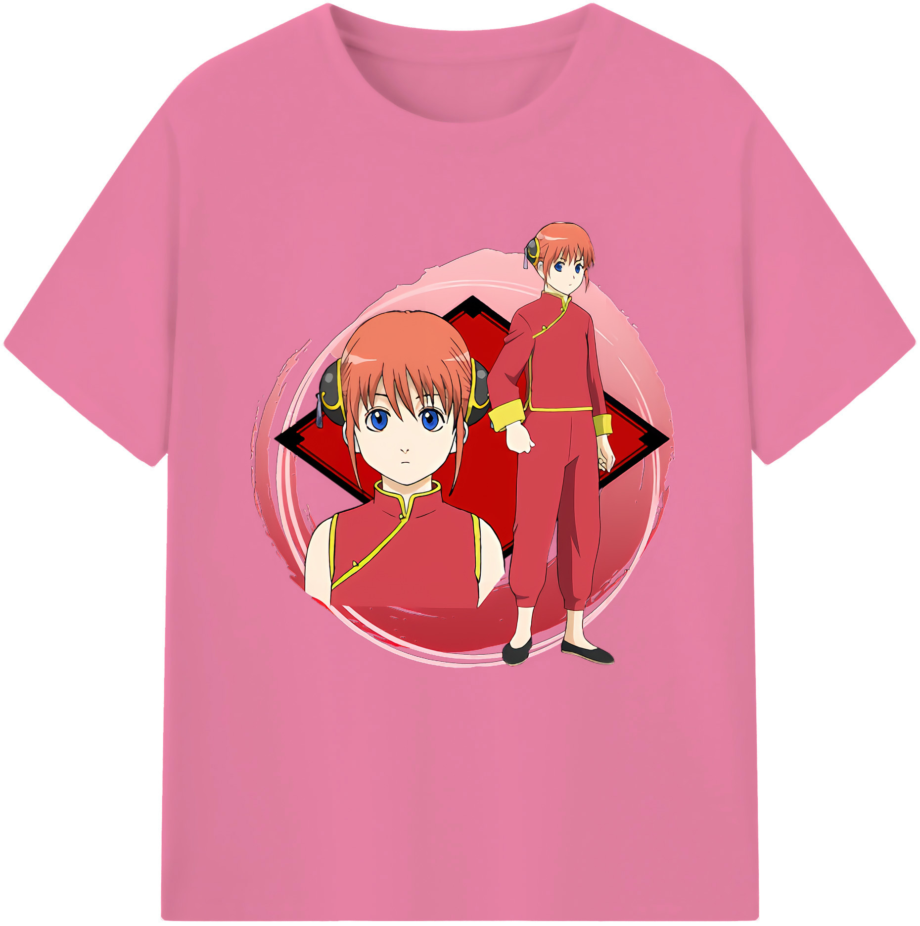 （画像用） ぎんたま 坂田銀時（さかたぎんとき） 神楽 志村新八（しむら しんぱち） GINTAMA Sakata Gintoki Kagura Shimura Shinpachi 綿100％半袖Tシャツ（フロントプリント）